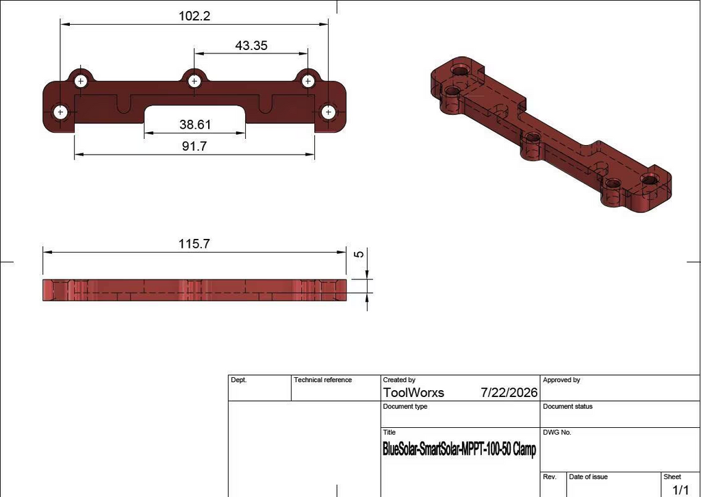 Victron Bracket Mount for 100-20 and 100-50 MPPT