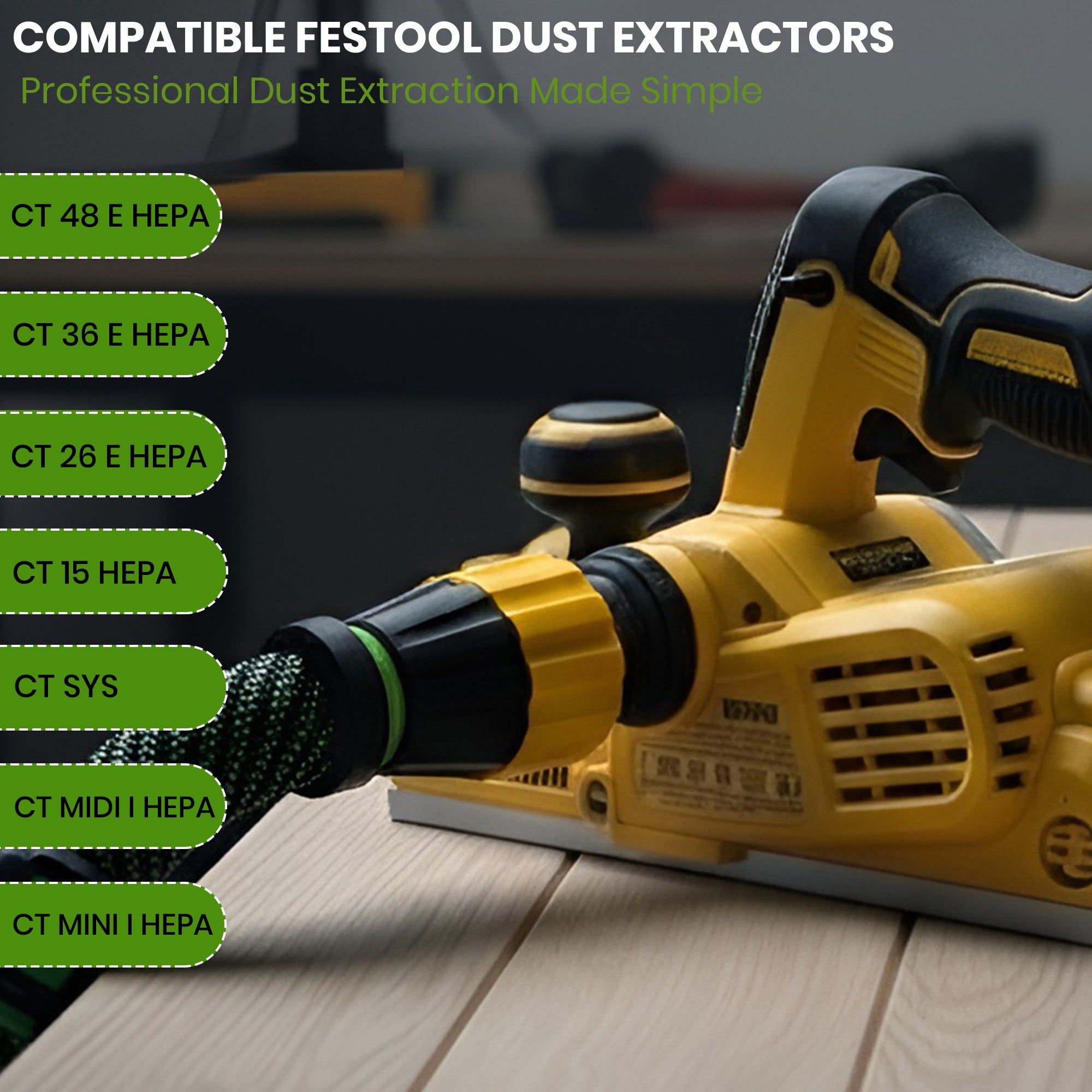 Festool Cleantec D27 hose adaptor to DeWalt AirLock and Milwaukee M18 Fuel Packout