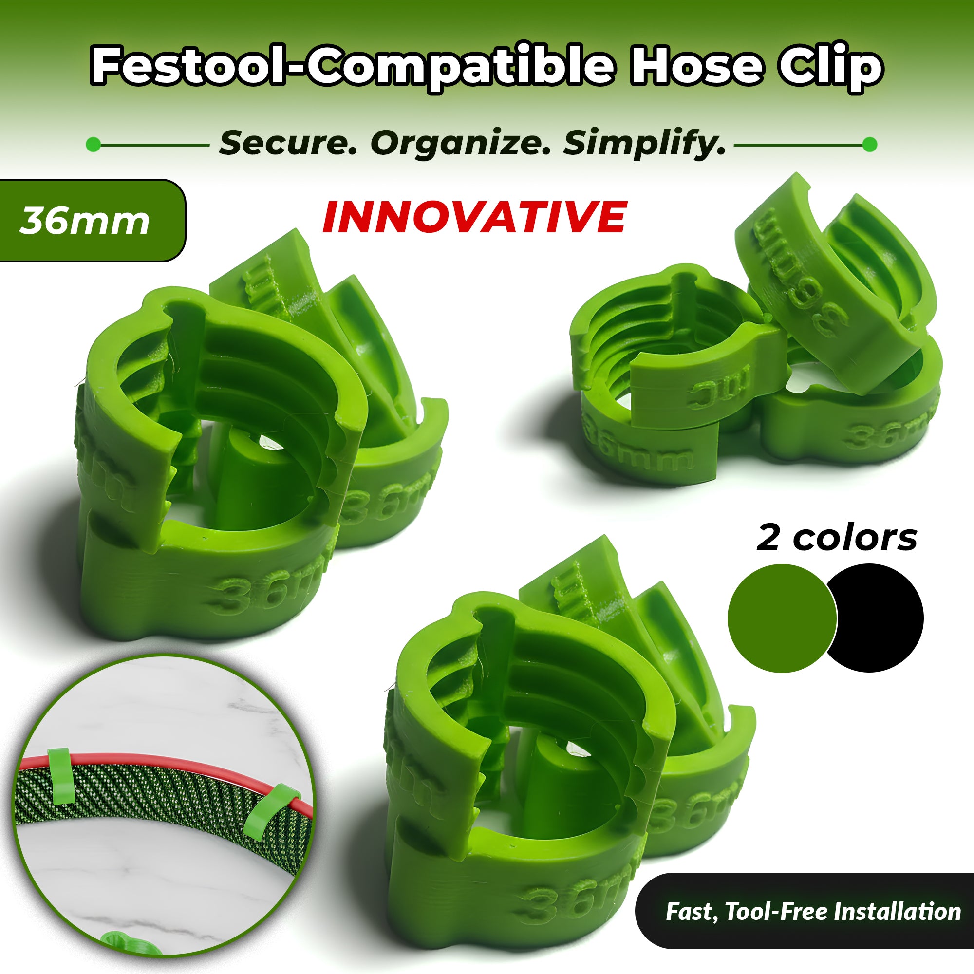 Dust Hose Clips Helical For Festool Vacuum D27 Hose Pack Of 10