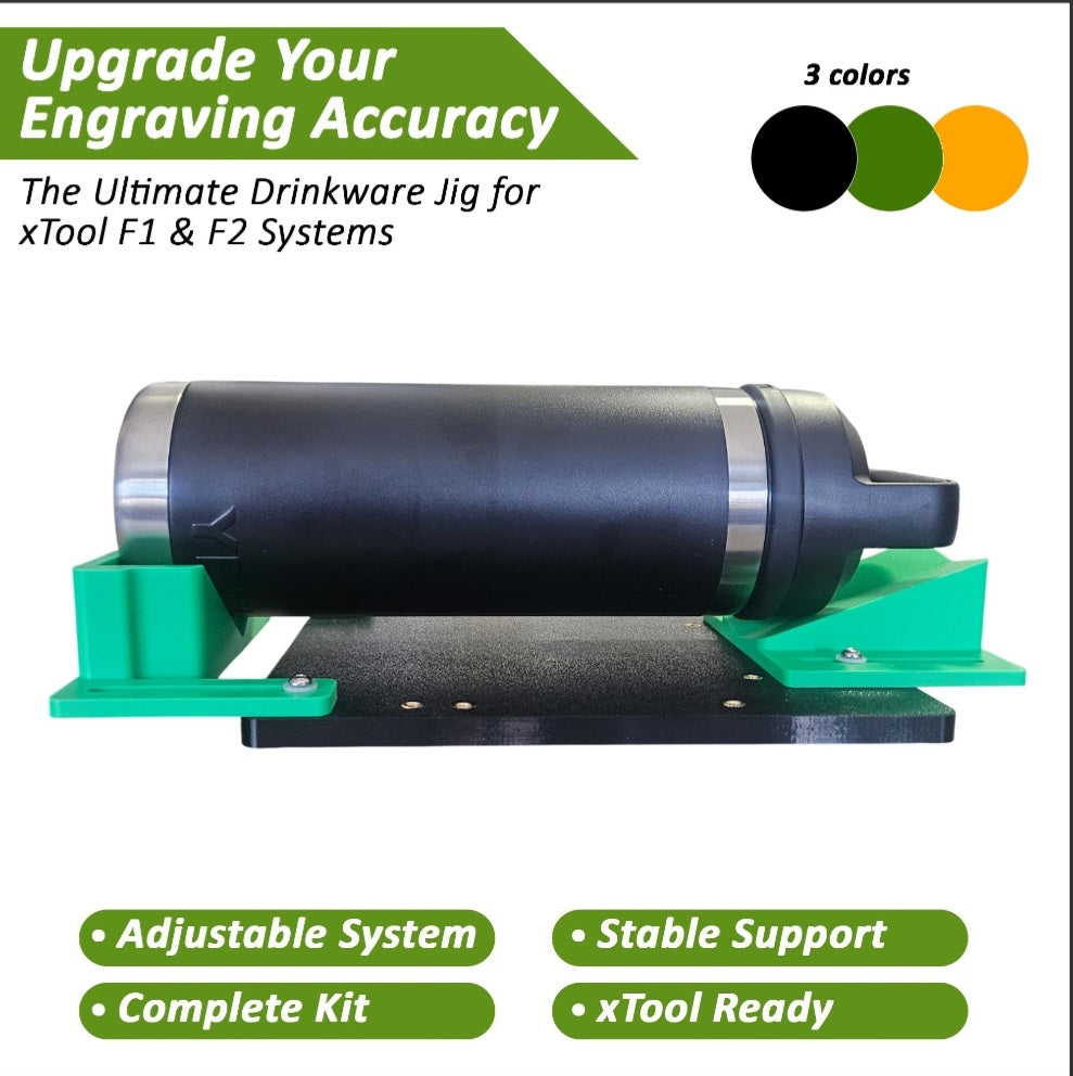 Xtool F1/F2 Drinkware Jig: Universal Tumbler, Mug & Glass Engraving Fixture