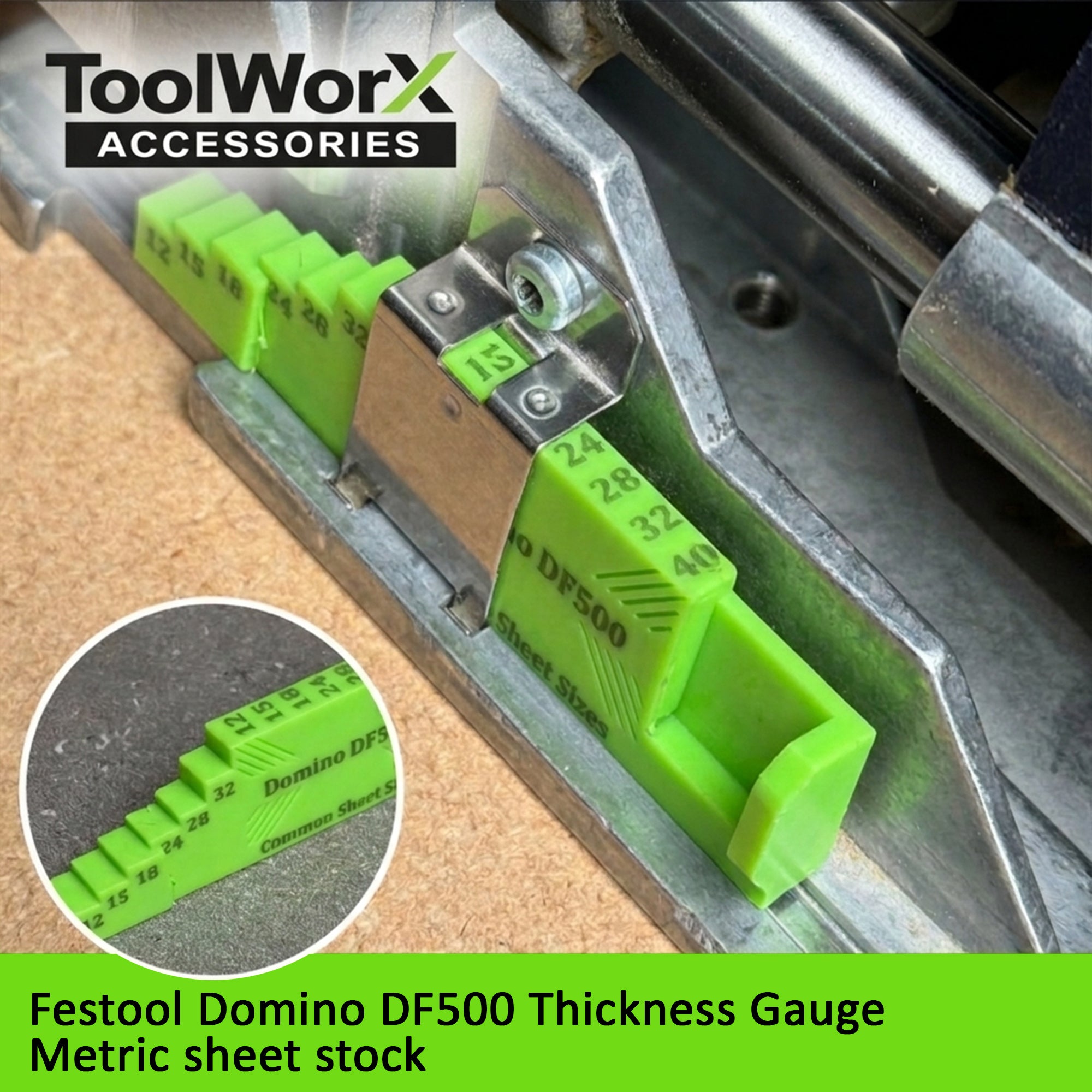 Festool Domino DF500 Thickness Gauge • Metric Sheet Stock Measurement Tool
