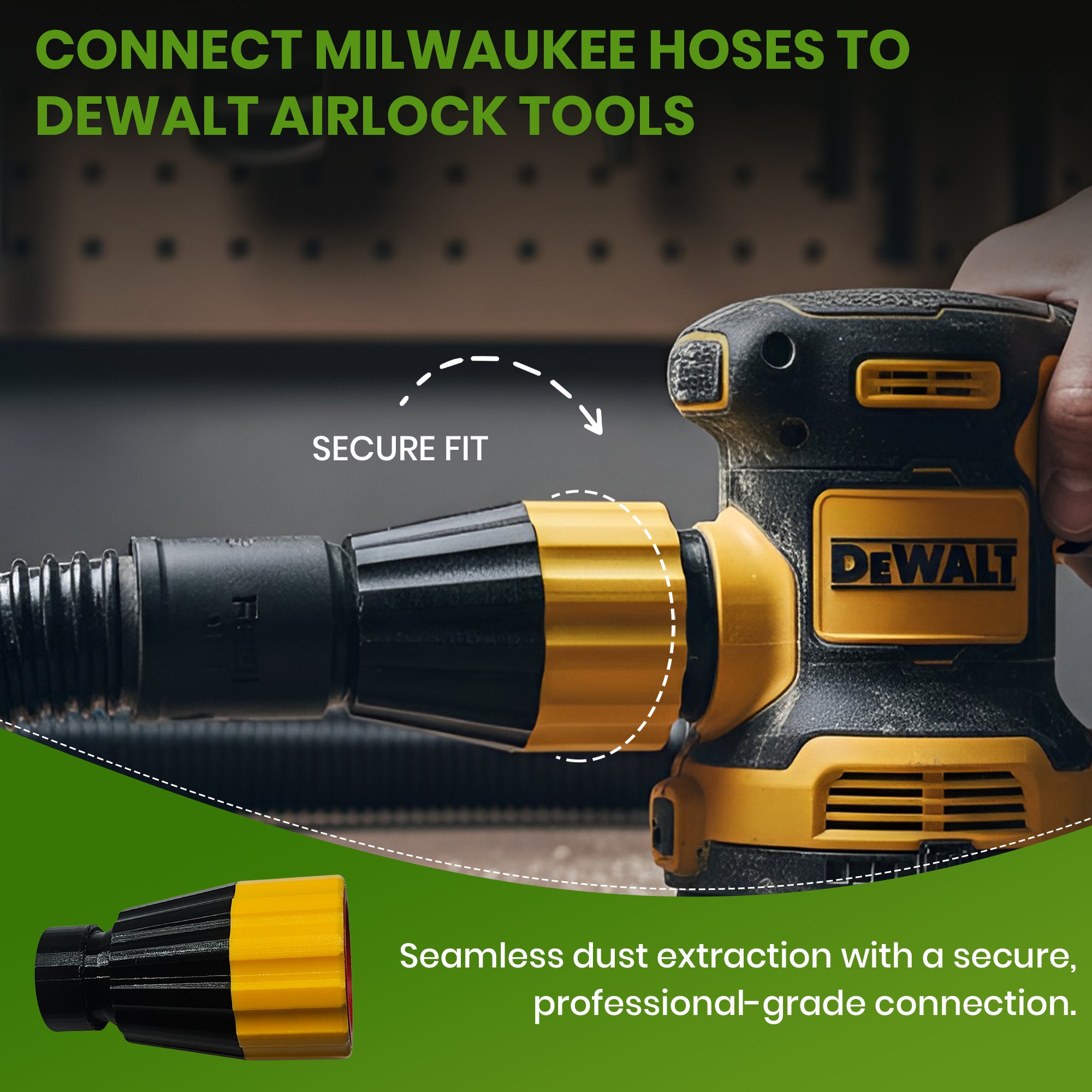 Festool Cleantec D27 hose adaptor to DeWalt AirLock and Milwaukee M18 Fuel Packout