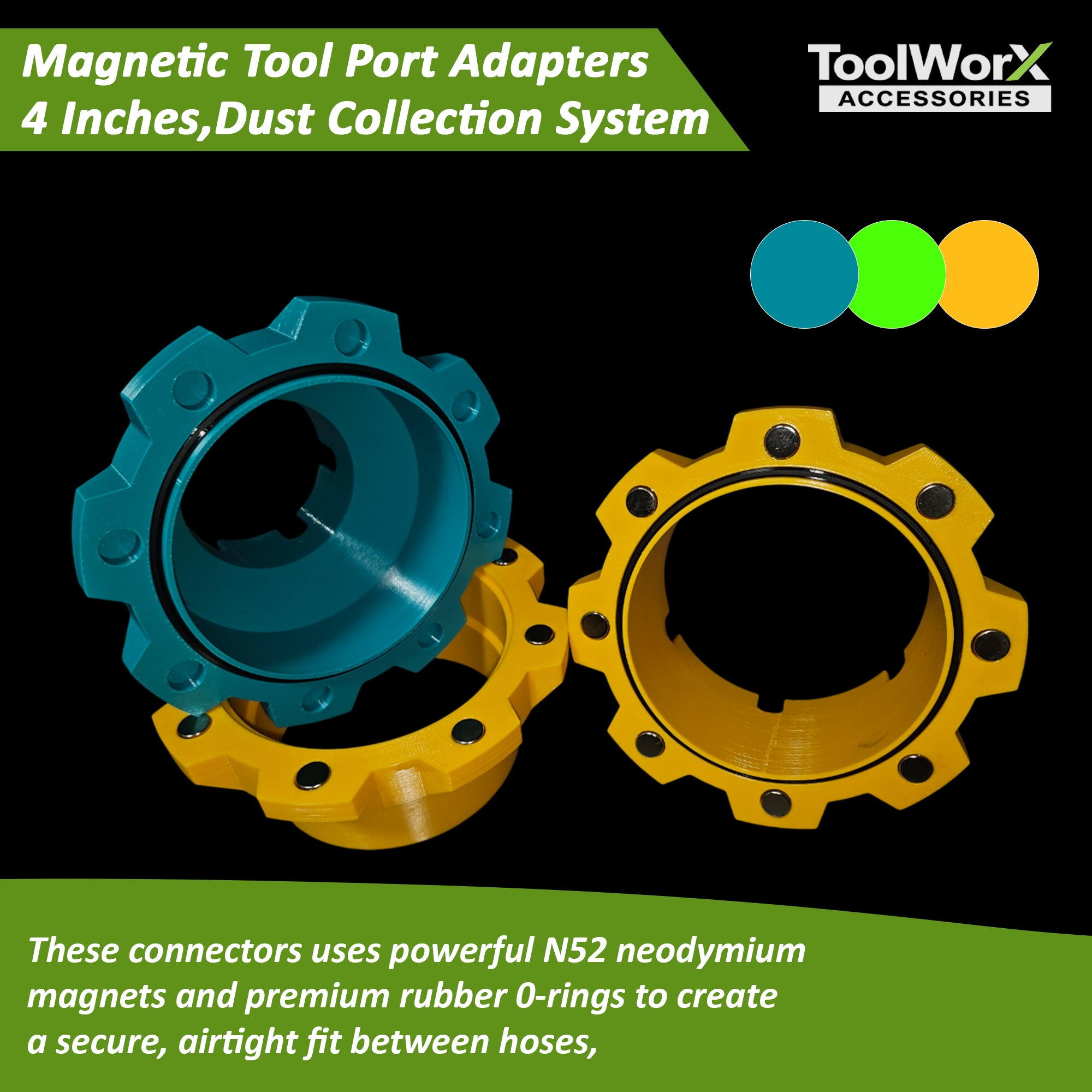 Magnetic Quick Connect Adapters for Dust Collection System