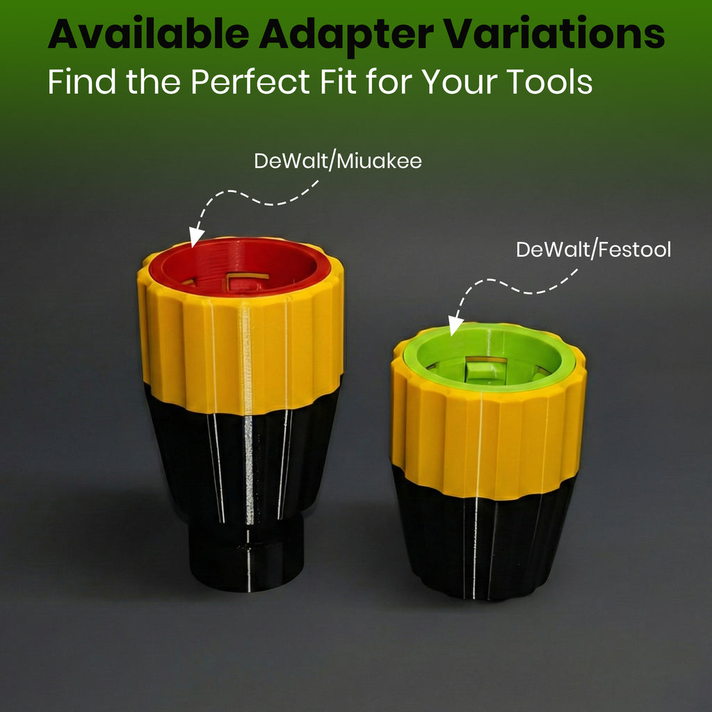 Festool Cleantec D27 hose adaptor to DeWalt AirLock and Milwaukee M18 Fuel Packout